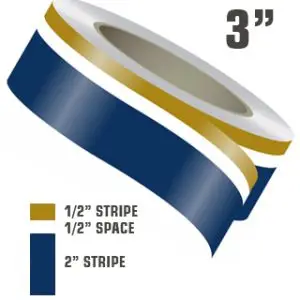 3" Wide Two Color Boat Stripes - Boot Stripe - Paint Break Stripe- Truck Stripe 8 Color Combos