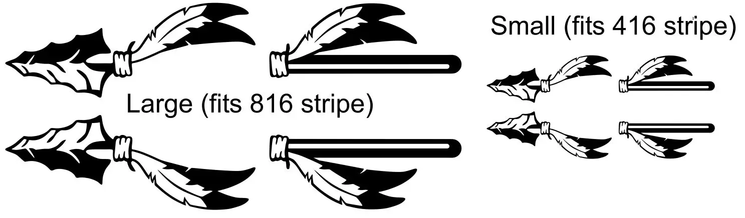 Arrowhead Pinstripe Decal Set Accent Points