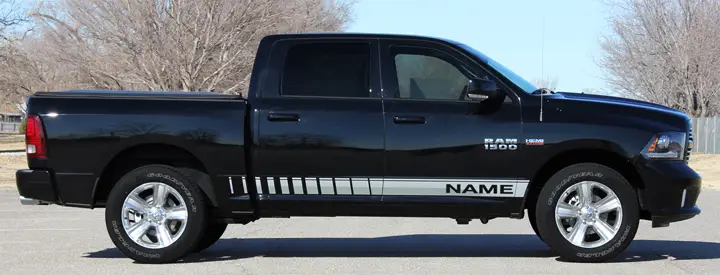2009-2017 Dodge Ram Rocker Strobe Stripe Vinyl Graphic Kit
