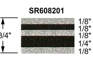 3/4" Truck Stripes Paint Break Silver Metallic and Black Metallic | 50 ft roll