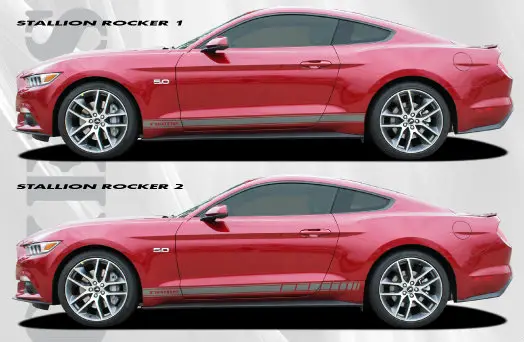 2015-UP Ford Mustang Stallion Rocker Stripe Vinyl Graphic Kit