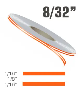 8/32" x 150' Double Line Single Color Vinyl Pinstripe Roll