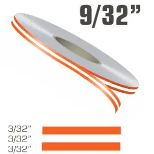 9/32" x 150' Double Line Single Color Vinyl Pinstripe Roll