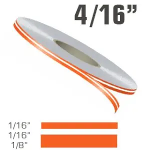 4/16" x 150' Double Line Single Color Vinyl Pinstripe Roll