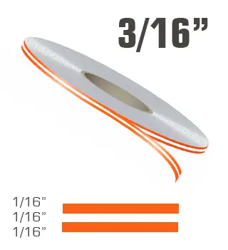 3/16" x 150' Double Line Single Color Vinyl Pinstripe Roll