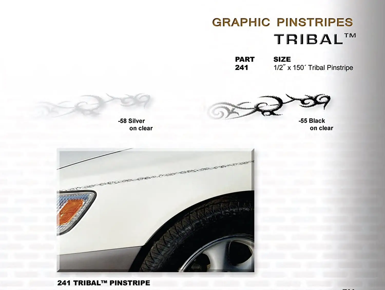 Tribal 1/2" Wide X 150' Printed on Clear Stripe Roll